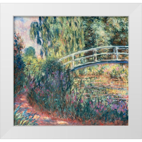 Le pont japonais: bassin aux nympheas White Modern Wood Framed Art Print by Monet, Claude