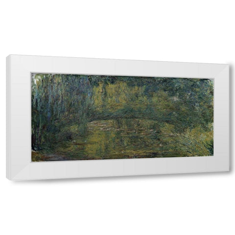 Le Pont japonais II White Modern Wood Framed Art Print by Monet, Claude