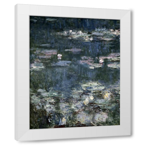 Nympheas - Water Lilies - detail White Modern Wood Framed Art Print by Monet, Claude
