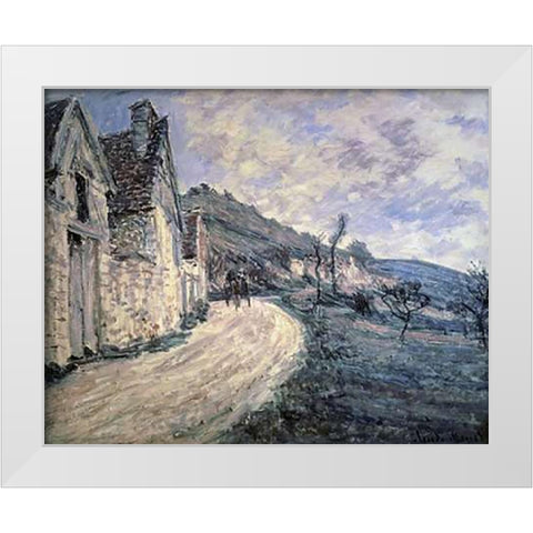 Rocks at Falaise, near Giverny White Modern Wood Framed Art Print by Monet, Claude