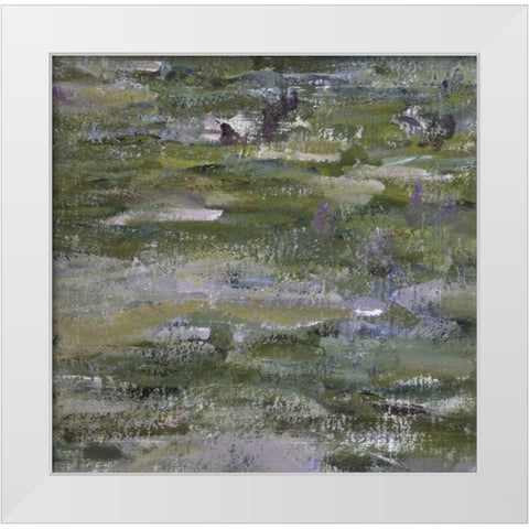 Study of Water Lilies - Etude des nympheas White Modern Wood Framed Art Print by Monet, Claude