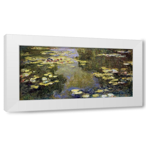 Water Lily Pond - Le Bassin aux nympheas White Modern Wood Framed Art Print by Monet, Claude
