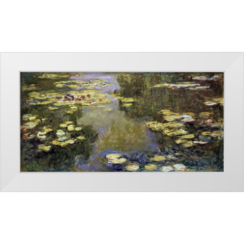 Water Lily Pond - Le Bassin aux nympheas White Modern Wood Framed Art Print by Monet, Claude