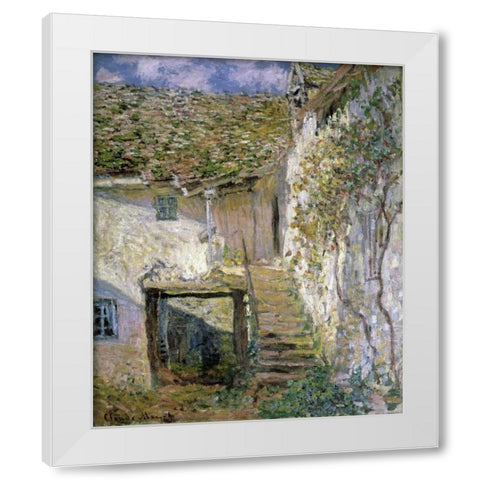 The Staircase White Modern Wood Framed Art Print by Monet, Claude