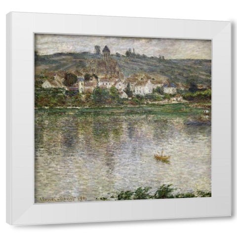 Vetheuil White Modern Wood Framed Art Print by Monet, Claude