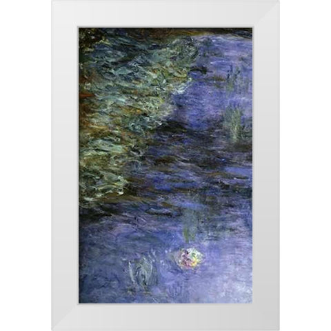 Water Lilies (Detail) White Modern Wood Framed Art Print by Monet, Claude