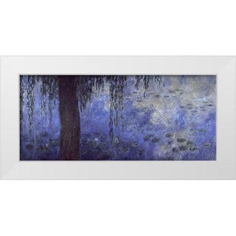 Water Lilies: Morning with Willows, c. 1918-26 - right panel White Modern Wood Framed Art Print by Monet, Claude