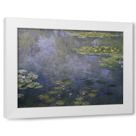 Water Lilies - Nympheas IV White Modern Wood Framed Art Print by Monet, Claude