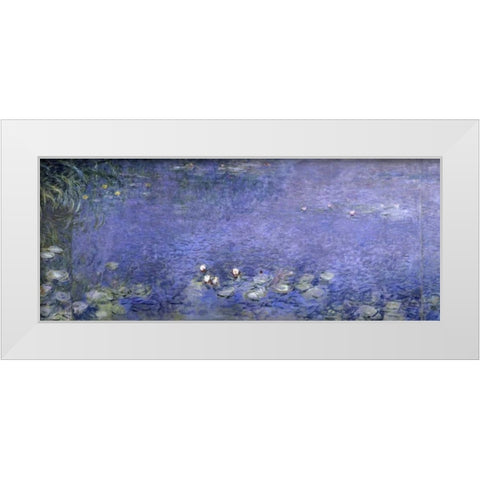 Water Lilies - Nymphaeas VI White Modern Wood Framed Art Print by Monet, Claude