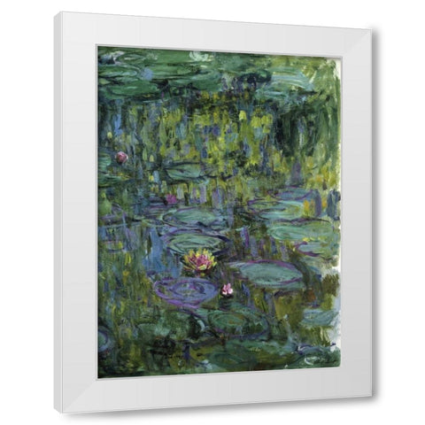 Water Lilies - Nympheas XI White Modern Wood Framed Art Print by Monet, Claude