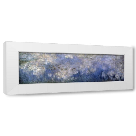Water Lilies: The Clouds, c. 1914-26 - center panel White Modern Wood Framed Art Print by Monet, Claude