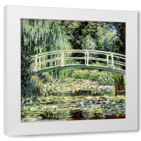 Les nympheas blancs - The White Waterlilies White Modern Wood Framed Art Print by Monet, Claude