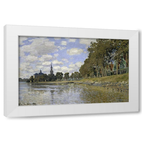Zaandam - Holland White Modern Wood Framed Art Print by Monet, Claude