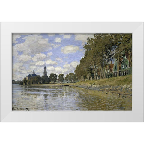 Zaandam - Holland White Modern Wood Framed Art Print by Monet, Claude