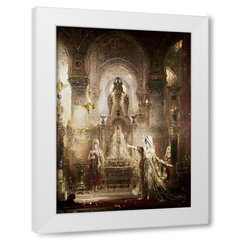Salome Dancing Before Herod White Modern Wood Framed Art Print by Moreau, Gustave