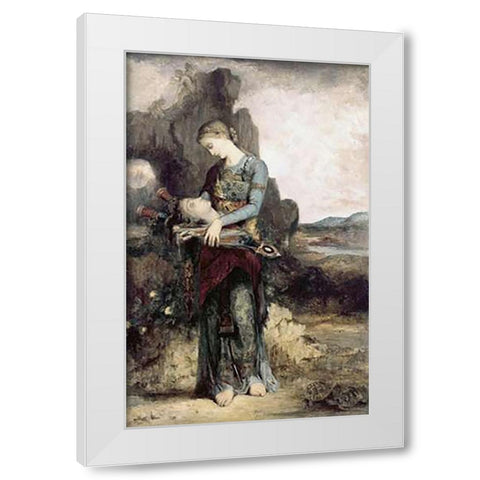 Thracian Maiden White Modern Wood Framed Art Print by Moreau, Gustave