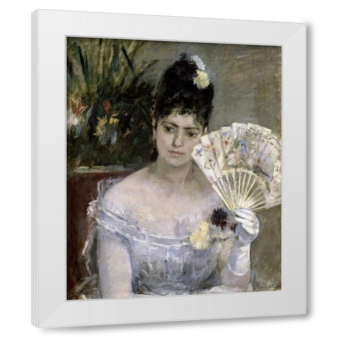 Young Lady at a Ball White Modern Wood Framed Art Print by Morisot, Berthe