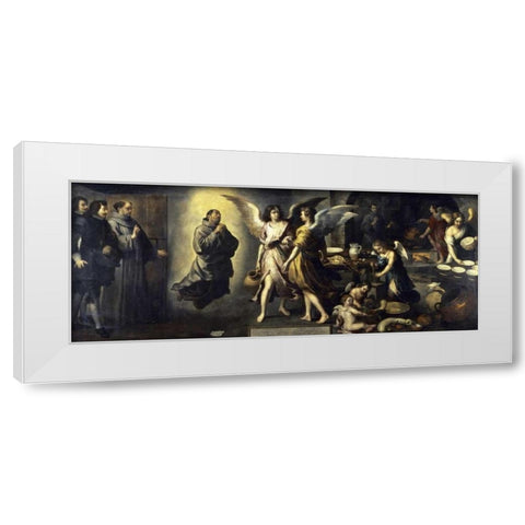 La Cuisine Des Anges White Modern Wood Framed Art Print by Murillo, Bartolome Esteban