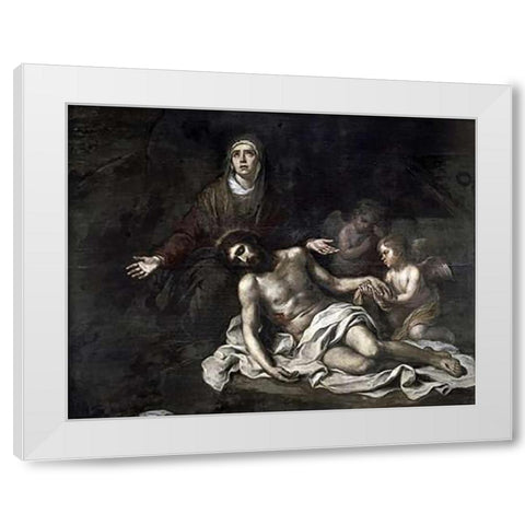 Pieta White Modern Wood Framed Art Print by Murillo, Bartolome Esteban