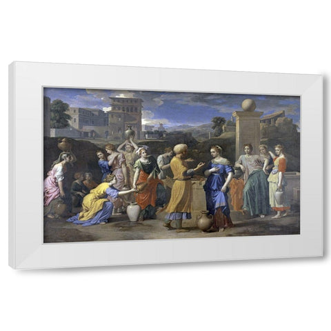 Eliezer and Rebecca White Modern Wood Framed Art Print by Poussin, Nicolas