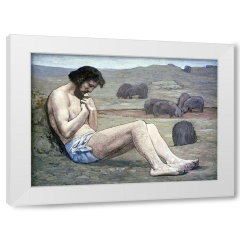Prodigal Son White Modern Wood Framed Art Print by Puvis de Chavannes, Pierre