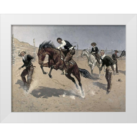 Turn Him Loose, Bill White Modern Wood Framed Art Print by Remington, Frederic