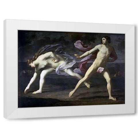 Atalanta and Hippomenes White Modern Wood Framed Art Print by Reni, Guido