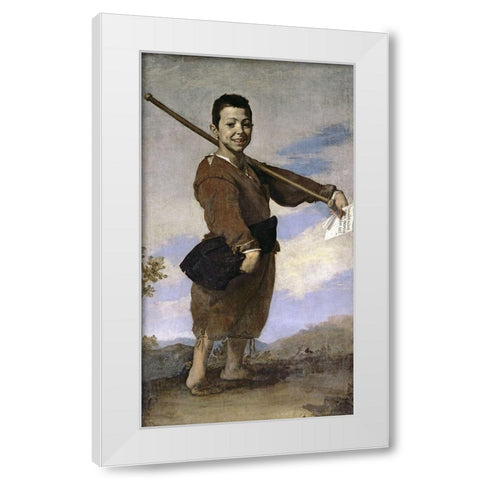 Club-Footed Boy White Modern Wood Framed Art Print by Ribera, Jusepe de
