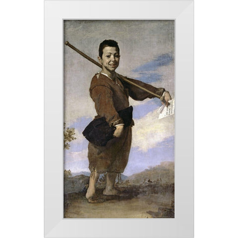 Club-Footed Boy White Modern Wood Framed Art Print by Ribera, Jusepe de