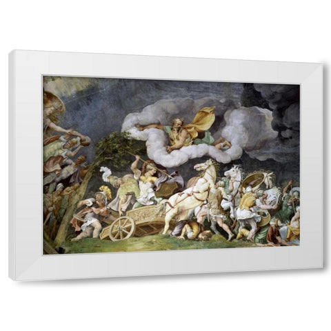 Diomede Uccide Tideo White Modern Wood Framed Art Print by Romano, Giulio