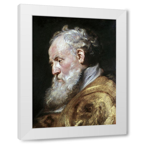 Saint Ambrose White Modern Wood Framed Art Print by Rubens, Peter Paul