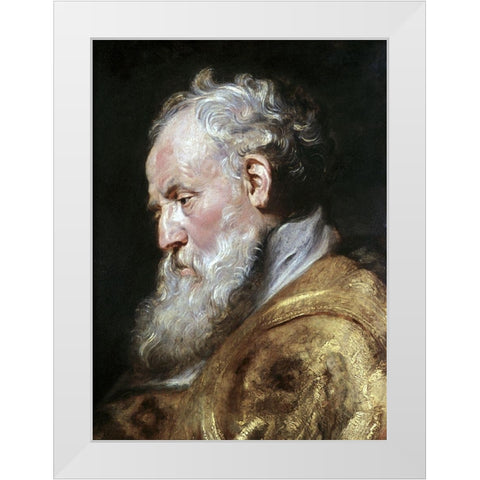 Saint Ambrose White Modern Wood Framed Art Print by Rubens, Peter Paul