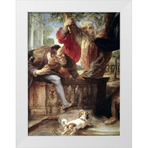 Susanna and The Two Elders White Modern Wood Framed Art Print by Rubens, Peter Paul