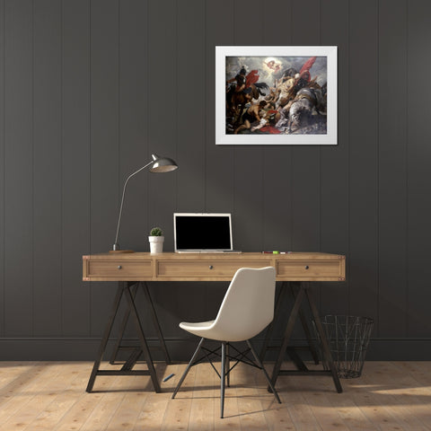 The Conversion of St. Paul White Modern Wood Framed Art Print by Rubens, Peter Paul