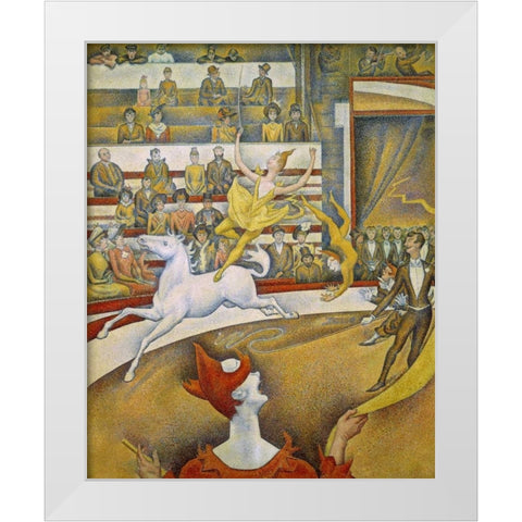 The Circus White Modern Wood Framed Art Print by Seurat, Georges