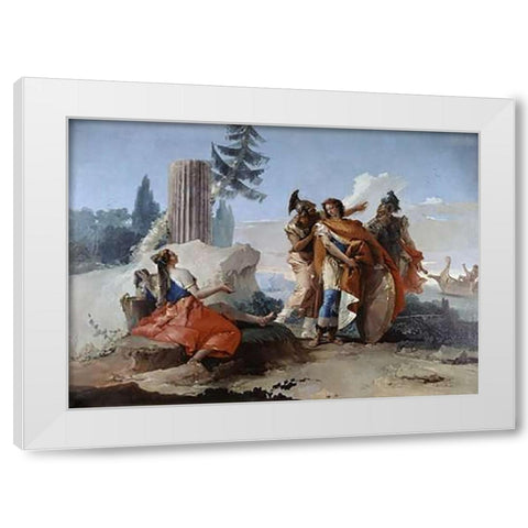 Armida Abandoned By Rinaldo White Modern Wood Framed Art Print by Tiepolo, Giovanni Battista