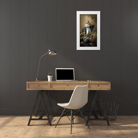 Conception White Modern Wood Framed Art Print by Tiepolo, Giovanni Battista