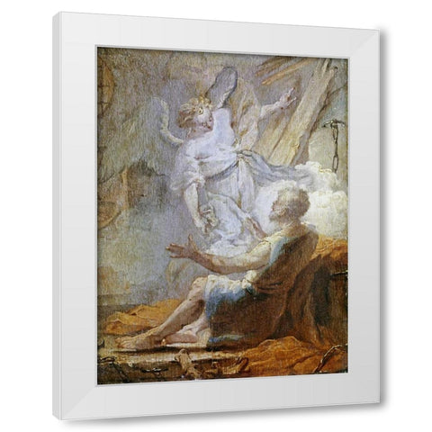 Liberation of Saint Peter White Modern Wood Framed Art Print by Tiepolo, Giovanni Battista