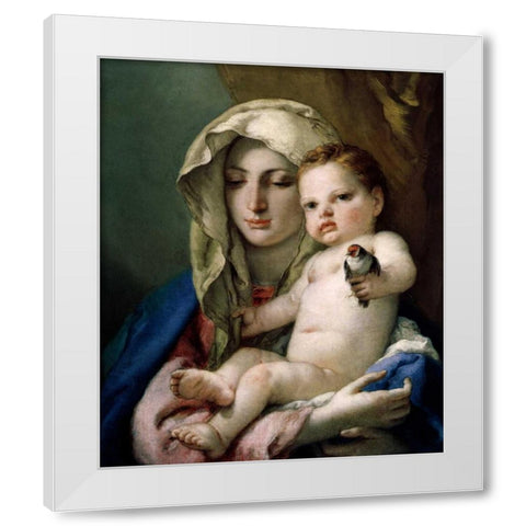 Madonna of the Goldfinch White Modern Wood Framed Art Print by Tiepolo, Giovanni Battista