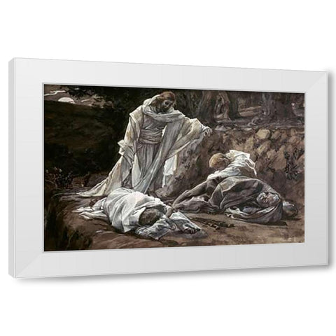 Could Ye Not Watch With Me One Hour White Modern Wood Framed Art Print by Tissot, James
