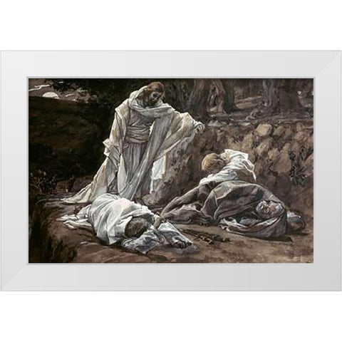 Could Ye Not Watch With Me One Hour White Modern Wood Framed Art Print by Tissot, James