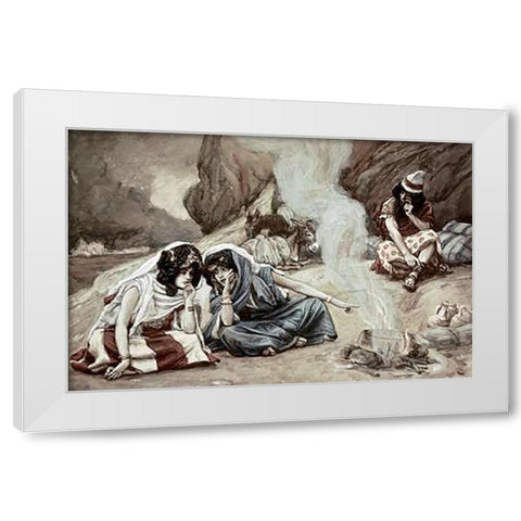 Daughters of Lot White Modern Wood Framed Art Print by Tissot, James