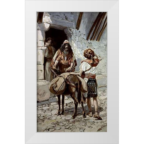David Takes Saul The Presents From Jesse White Modern Wood Framed Art Print by Tissot, James