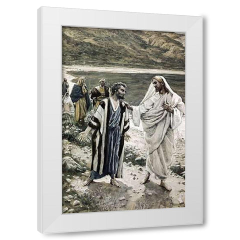 Feed My Lambs White Modern Wood Framed Art Print by Tissot, James