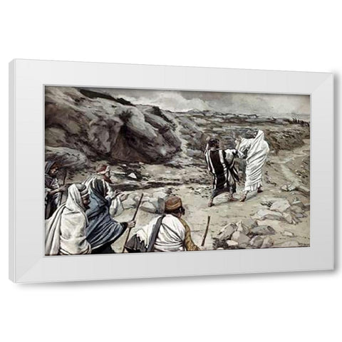 Get Thee Behind Me, Satan White Modern Wood Framed Art Print by Tissot, James