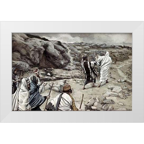 Get Thee Behind Me, Satan White Modern Wood Framed Art Print by Tissot, James