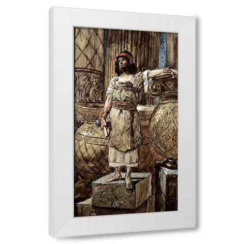 Hiram Founder of The Two Pillars White Modern Wood Framed Art Print by Tissot, James