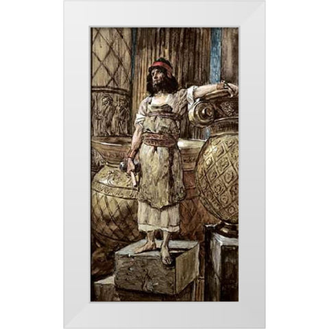 Hiram Founder of The Two Pillars White Modern Wood Framed Art Print by Tissot, James