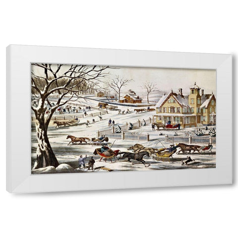 A Home In The Country White Modern Wood Framed Art Print by Unknown