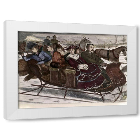 Christmas Belles White Modern Wood Framed Art Print by Unknown